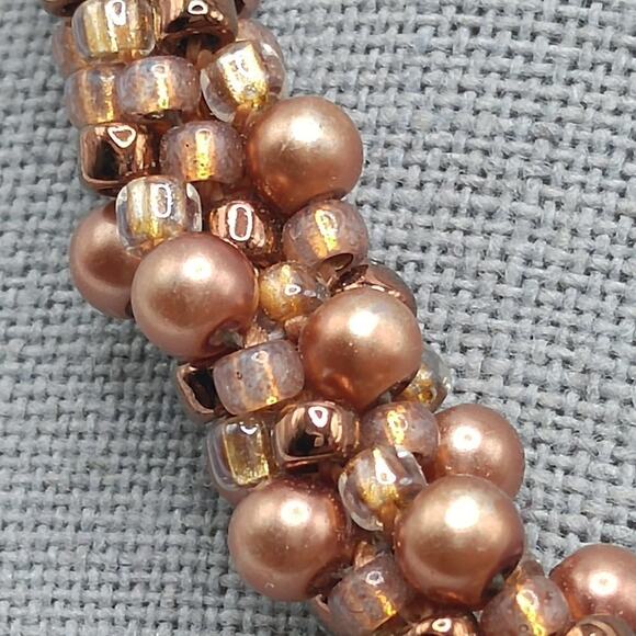 Handmade Topaz Glass Beaded Necklace Bracelet Earrings, Silver Plated Clasps - Picture 7 of 7